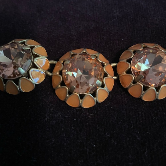 J Crew Cupcake Necklace Crystal Cabochons Enamel - Picture 4 of 5